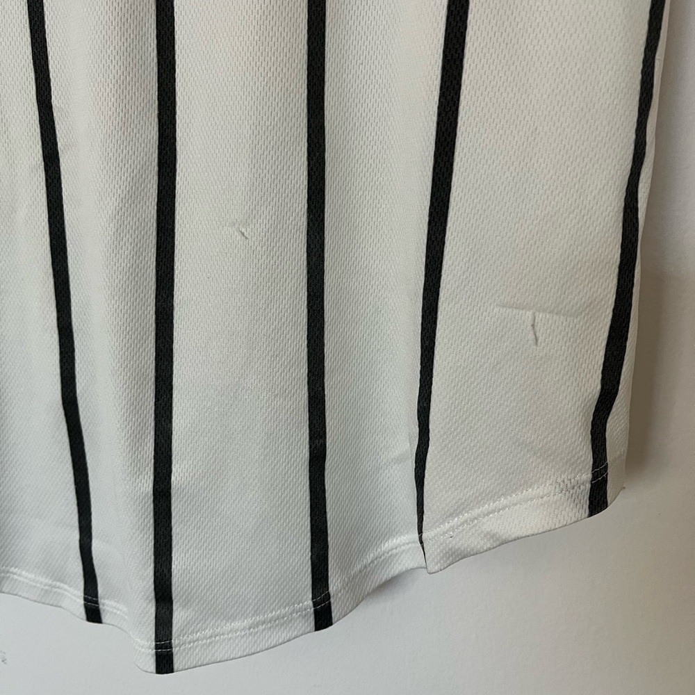 White Pinstriped Barbie Graphic Baseball Jersey - Picture 10 of 11